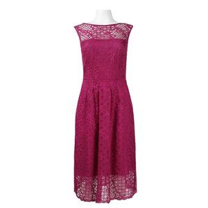 ADRIANNA PAPELL ILLUSION NECKLINE LACE DRESS(015250960)